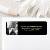 オールドカントリーチャーチ差出人住所、白黒 ラベル (インサイチュ)