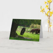 オールドカントリーファッションドタイヤスイング カード (黄色い花)