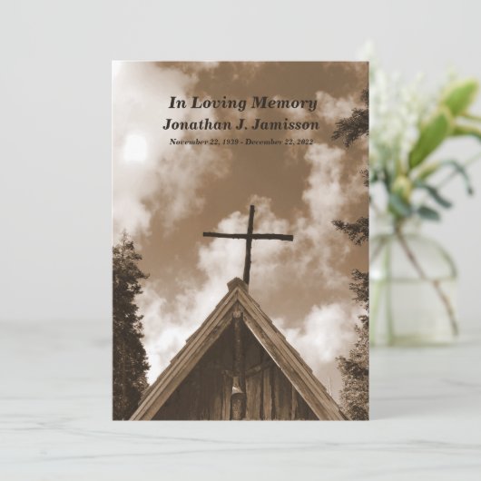 オールドカントリー教会セピア記念礼拝招待状 招待状 (スタンド正面)