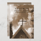 オールドカントリー教会セピア記念礼拝招待状 招待状 (正面/裏面)