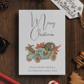 オールドカーヴィンテージスタイルメリークリスマス シーズンカード