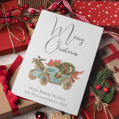 オールドカーヴィンテージスタイルメリークリスマス シーズンカード