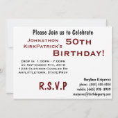 オールドガイバースデーパーティー-クラシックカー 招待状 (裏面)