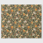 オールドガーデンフローラヴィンテージパターンラッピング紙 ラッピングペーパー (フラット)