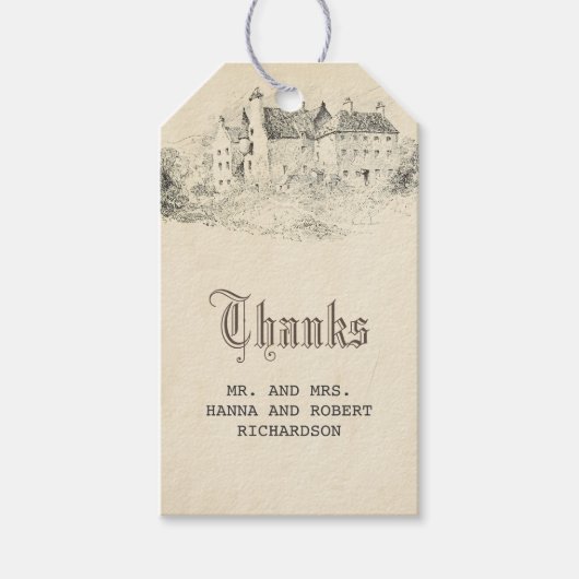 オールドキャッスルフェアリー結婚ターレヴィンテージ ギフトタグ (正面)