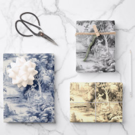 オールドキャッスルモダンブルートイレデジュエパタン ラッピングペーパーシート