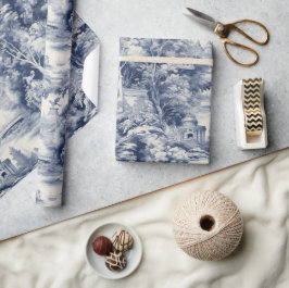 オールドキャッスルモダンブルートイレデジュエパタン ラッピングペーパー