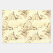 オールドキャッスルモダンレッドトイレデジュエパタン ラッピングペーパーシート (正面3)