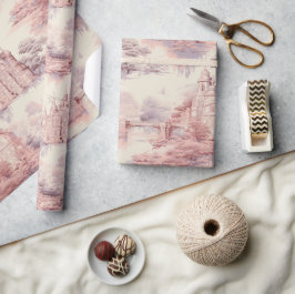 オールドキャッスルモダンレッドトイレデジュエパタン ラッピングペーパー