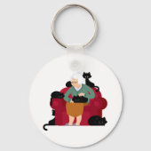 オールドキャットレディーキーチェーン キーホルダー (正面)