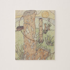 オールドキャビンとフェンス ジグソーパズル