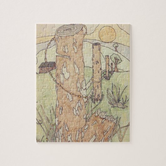 オールドキャビンとフェンス ジグソーパズル (縦)