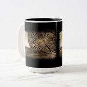 オールドキャビンウッド質感1オンブラック ツートーンマグカップ (正面左)