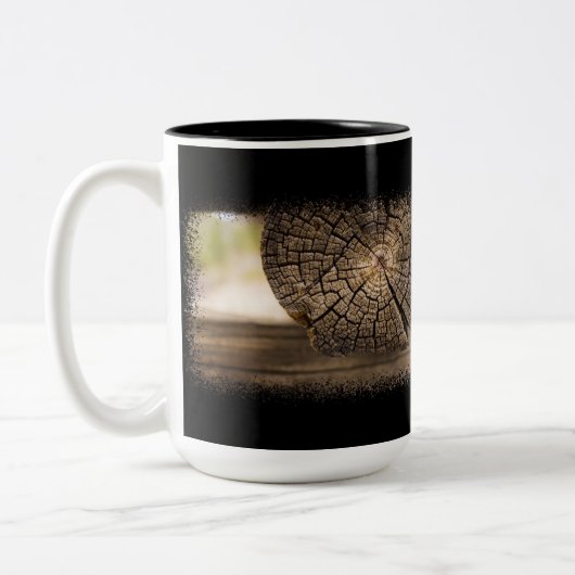 オールドキャビンウッド質感1オンブラック ツートーンマグカップ (左)