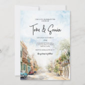 オールドキューバハバナ行き先結婚式 招待状 (正面)