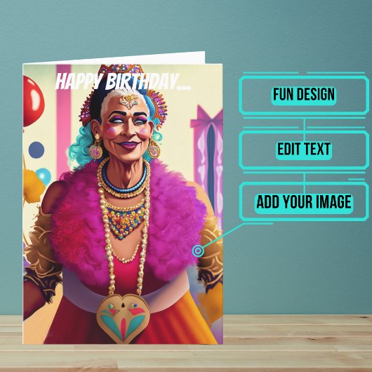 オールドクイーンオブハートおもしろいゲイ誕生日 カード