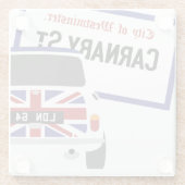 オールドクラシックオリジナル1960年代ロンドンミニクーパー ガラスコースター (裏面)