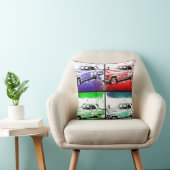 オールドクラシックカーウォーターカラーポップ・アートのアートプリント クッション (椅子)