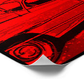 オールドクラシックカーウォーターカラーポップ・アートのアートプリント ポスター (角)