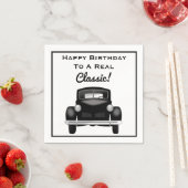 オールドクラシックカーオーバーザヒルハッピーバースデー スタンダードカクテルナプキン (インサイチュ)
