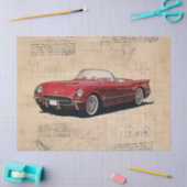 オールドクラシックカーデコパージュ 薄葉紙 (クラフト)
