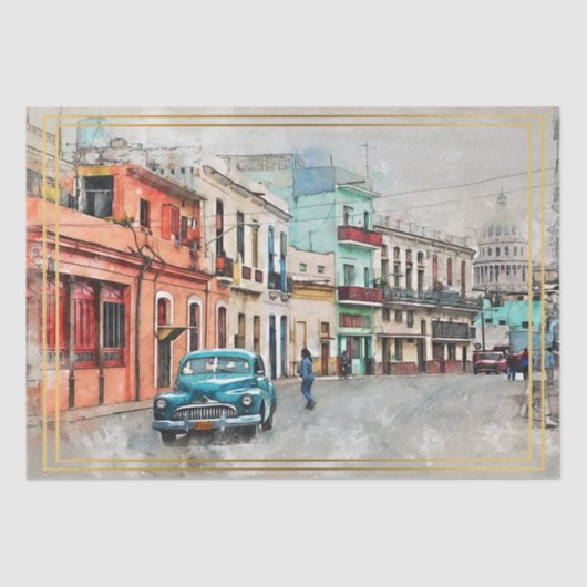 オールドクラシックカーデコパージュ 薄葉紙 (正面)