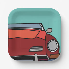 オールドクラシックヴィンテージカー誕生日 ペーパープレート
