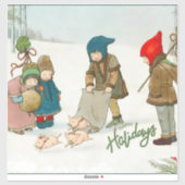 オールドクリスマスホリデーステッカー シール (シート)