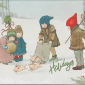 オールドクリスマスホリデーステッカー シール (正面)