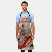 オールドクリファッションドスマスショッピング エプロン (着用した状態)