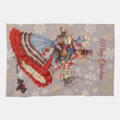 オールドクリファッションドスマスショッピング キッチンタオル (横)