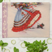 オールドクリファッションドスマスショッピング キッチンタオル (折り畳み)