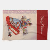 オールドクリファッションドスマスショッピング キッチンタオル (横)