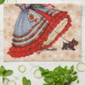 オールドクリファッションドスマスショッピング キッチンタオル (折り畳み)