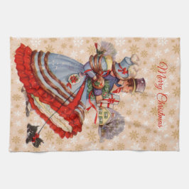 オールドクリファッションドスマスショッピング キッチンタオル