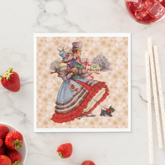 オールドクリファッションドスマスショッピング スタンダードランチョンナプキン (インサイチュ)