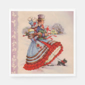 オールドクリファッションドスマスショッピング スタンダードランチョンナプキン (正面)