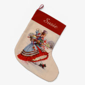 オールドクリファッションドスマスショッピング ラージクリスマスストッキング (正面 (吊り時))