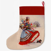 オールドクリファッションドスマスショッピング ラージクリスマスストッキング (裏面)