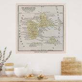 オールドグアドループ島の地図(1912)ヴィンテージグワドループ ポスター (キッチン)