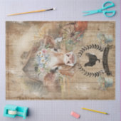 オールドグランギーヴィンテージ新聞グリーンティッシュペーパー 薄葉紙 (クラフト)