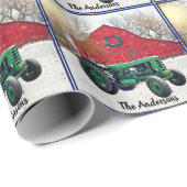 オールドグリーントラクタークリスマス   ラッピングペーパー (ロールコーナー)