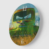 オールドグリーンファームトラックとフィールド ラージ壁時計 (傾斜)