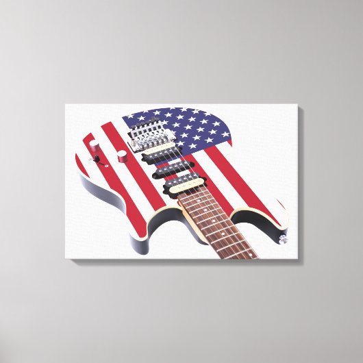 オールドグローリーエレキギター16x24 キャンバスプリント (正面)