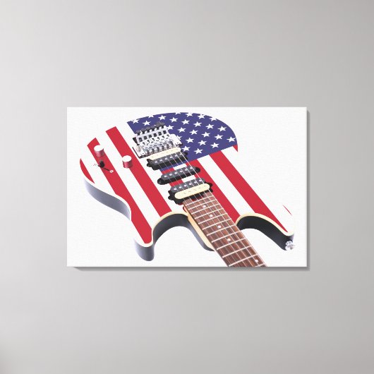オールドグローリーエレキギター24x36 キャンバスプリント (正面)
