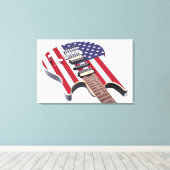 オールドグローリーエレキギター24x36 キャンバスプリント (インサイチュ (ウッドフロア))