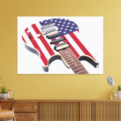 オールドグローリーエレキギター32x48 キャンバスプリント (インサイチュ (リビング))