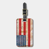 オールドグローリースターストライプズ動揺してアメリカ国旗 ラゲッジタグ (正面縦)