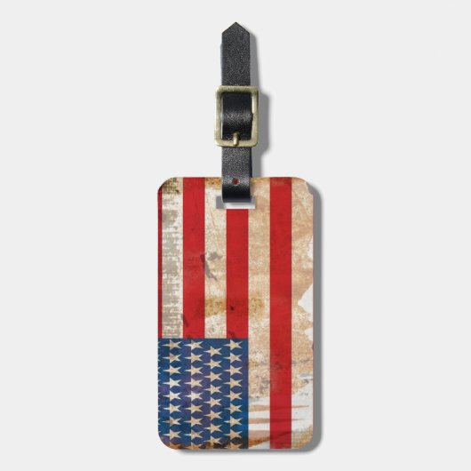 オールドグローリースターストライプズ動揺してアメリカ国旗 ラゲッジタグ (正面縦)