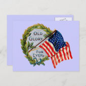 オールドグローリーフォーエバーヴィンテージ旗 ポストカード (正面/裏面)
